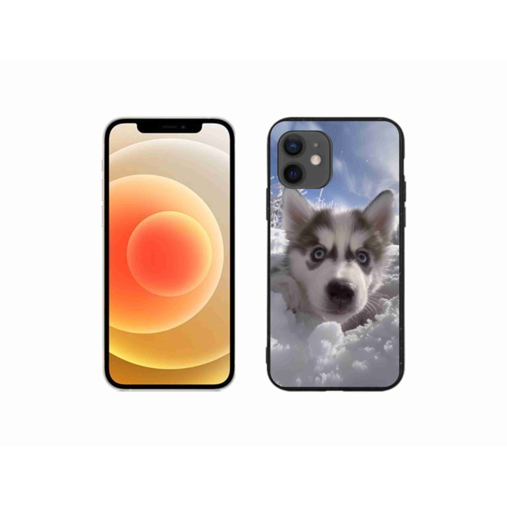 Gelový kryt mmCase na iPhone 12 Mini - husky ve sněhu