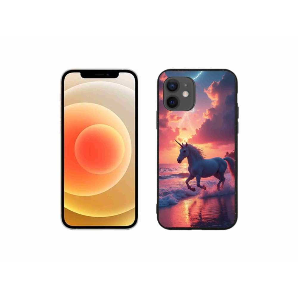 Gelový kryt mmCase na iPhone 12 Mini - jednorožec na pláži