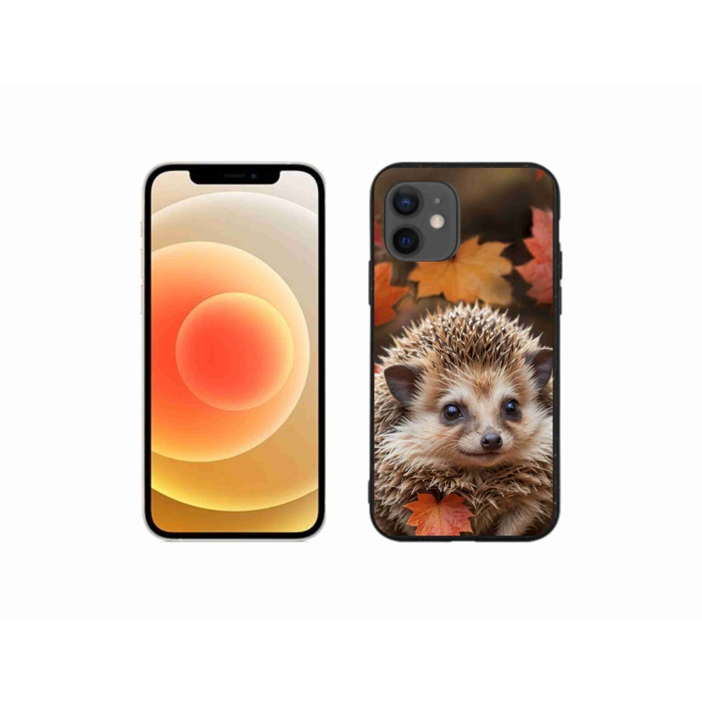 Gelový kryt mmCase na iPhone 12 Mini - ježek v listí