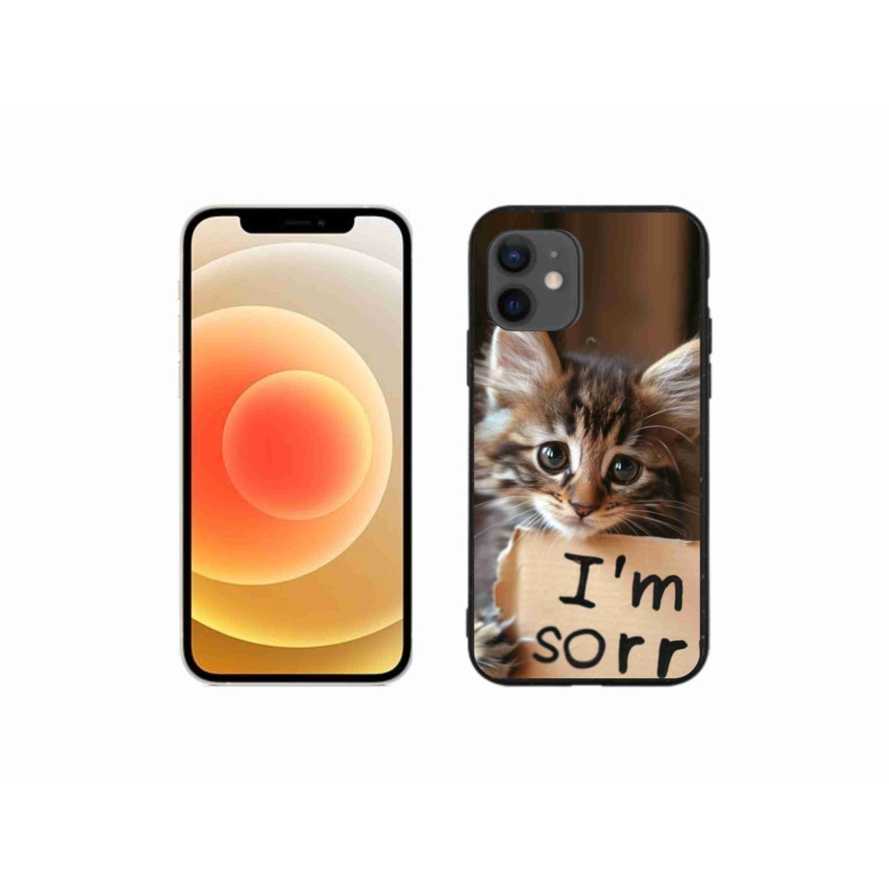 Gelový kryt mmCase na iPhone 12 Mini - kočíčí omluva