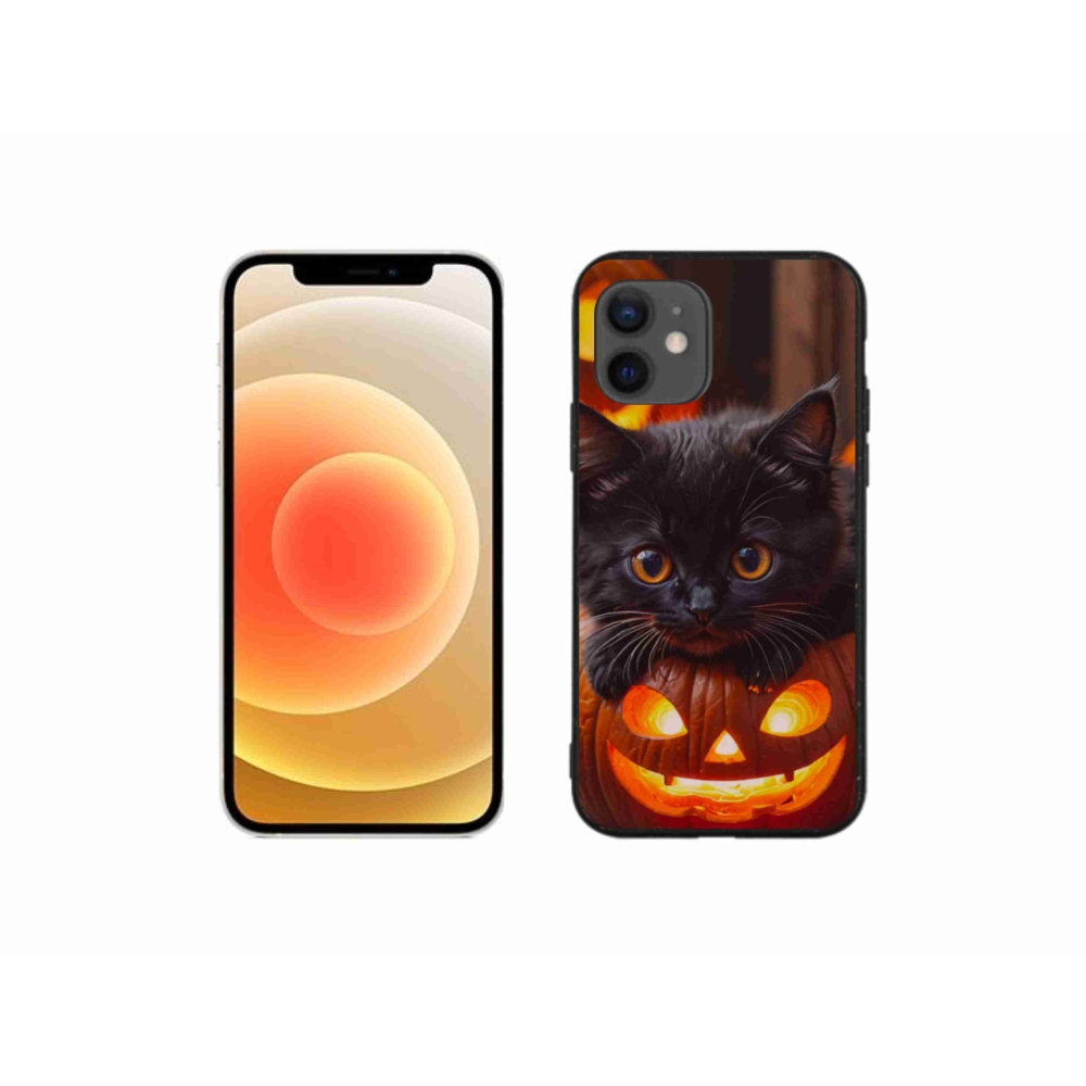 Gelový kryt mmCase na iPhone 12 Mini - kotě a dýně