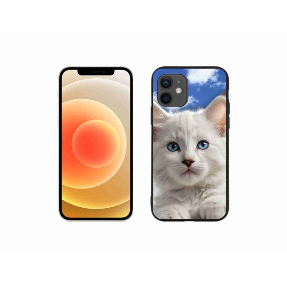 Gelový kryt mmCase na iPhone 12 Mini - kotě a oblaka