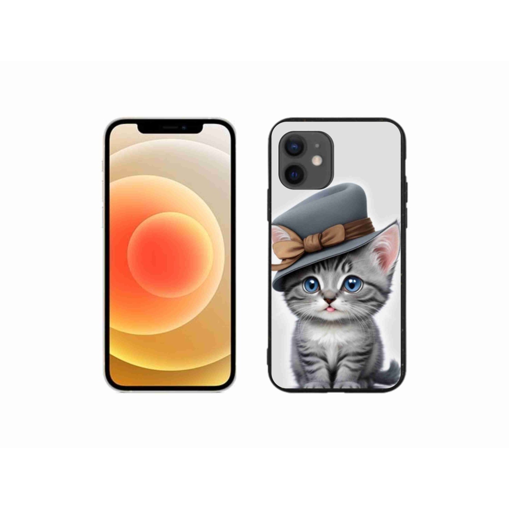 Gelový kryt mmCase na iPhone 12 Mini - kotě s kloboukem