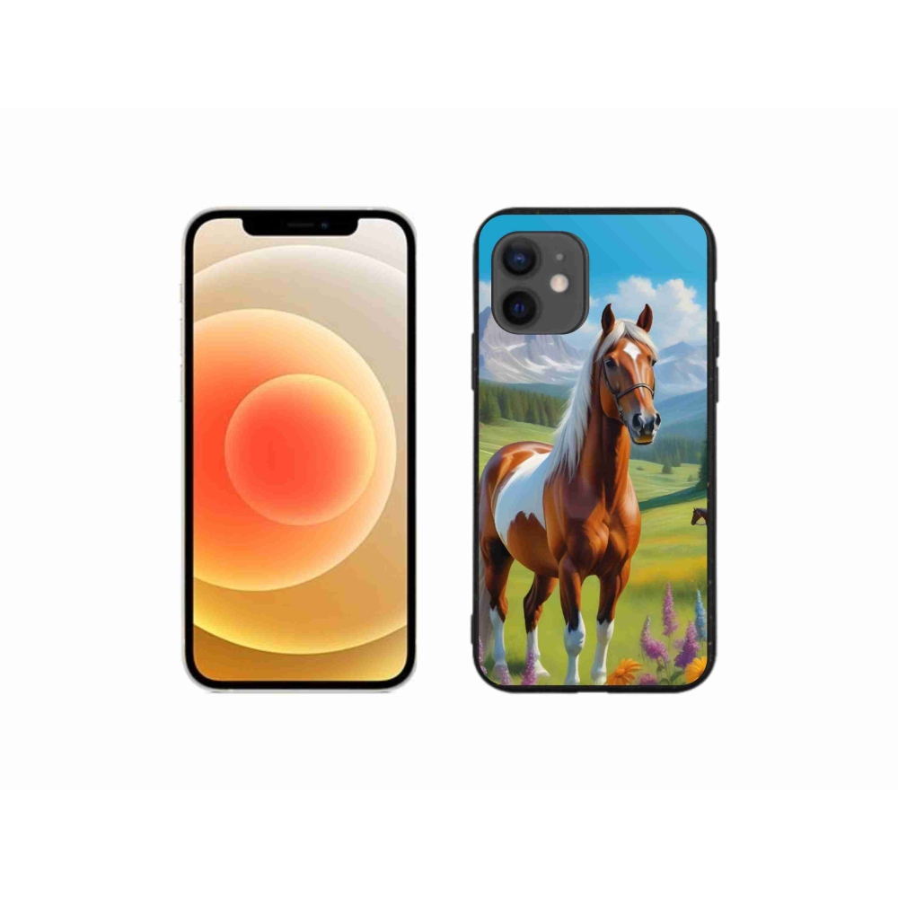 Gelový kryt mmCase na iPhone 12 Mini - kůň na louce
