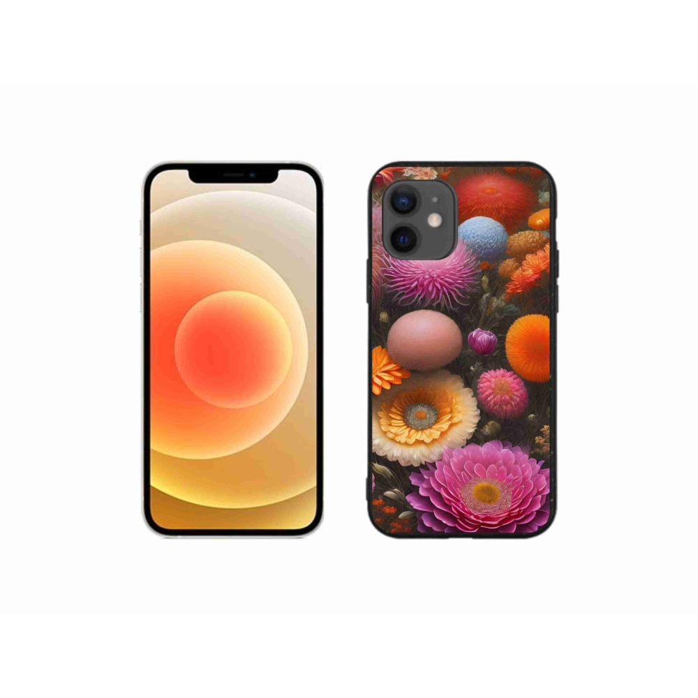 Gelový kryt mmCase na iPhone 12 Mini - květinová kompozice