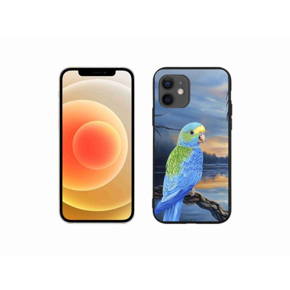 Gelový kryt mmCase na iPhone 12 Mini - modrý papoušek