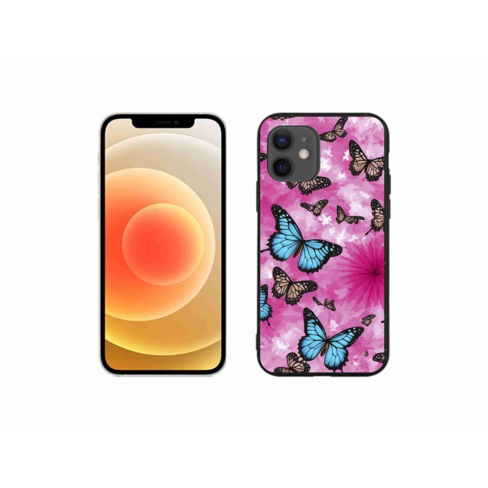 Gelový kryt mmCase na iPhone 12 Mini - motýlí zahrada