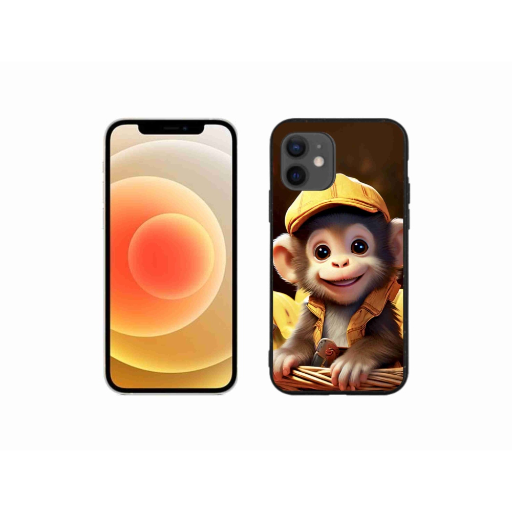 Gelový kryt mmCase na iPhone 12 Mini - opice v košíku