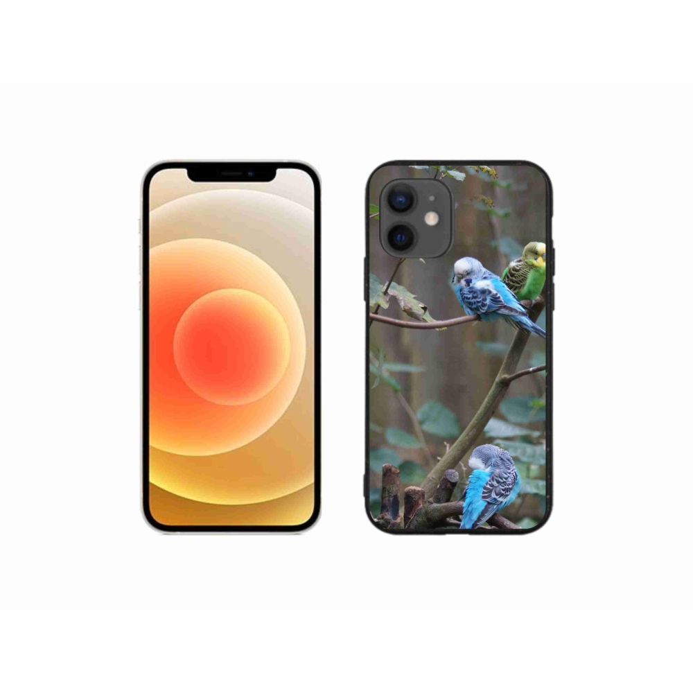 Gelový kryt mmCase na iPhone 12 Mini - papoušci na větvi