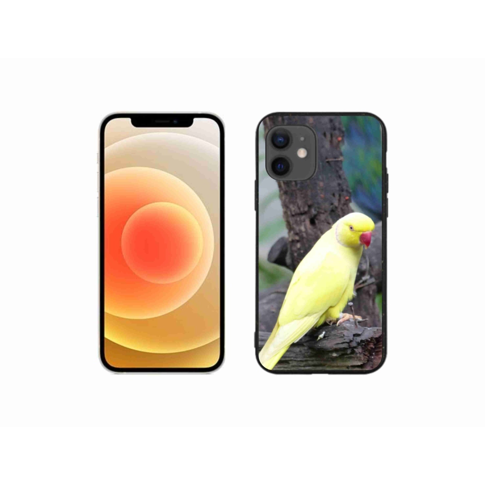 Gelový kryt mmCase na iPhone 12 Mini - papoušek alexandr žlutý
