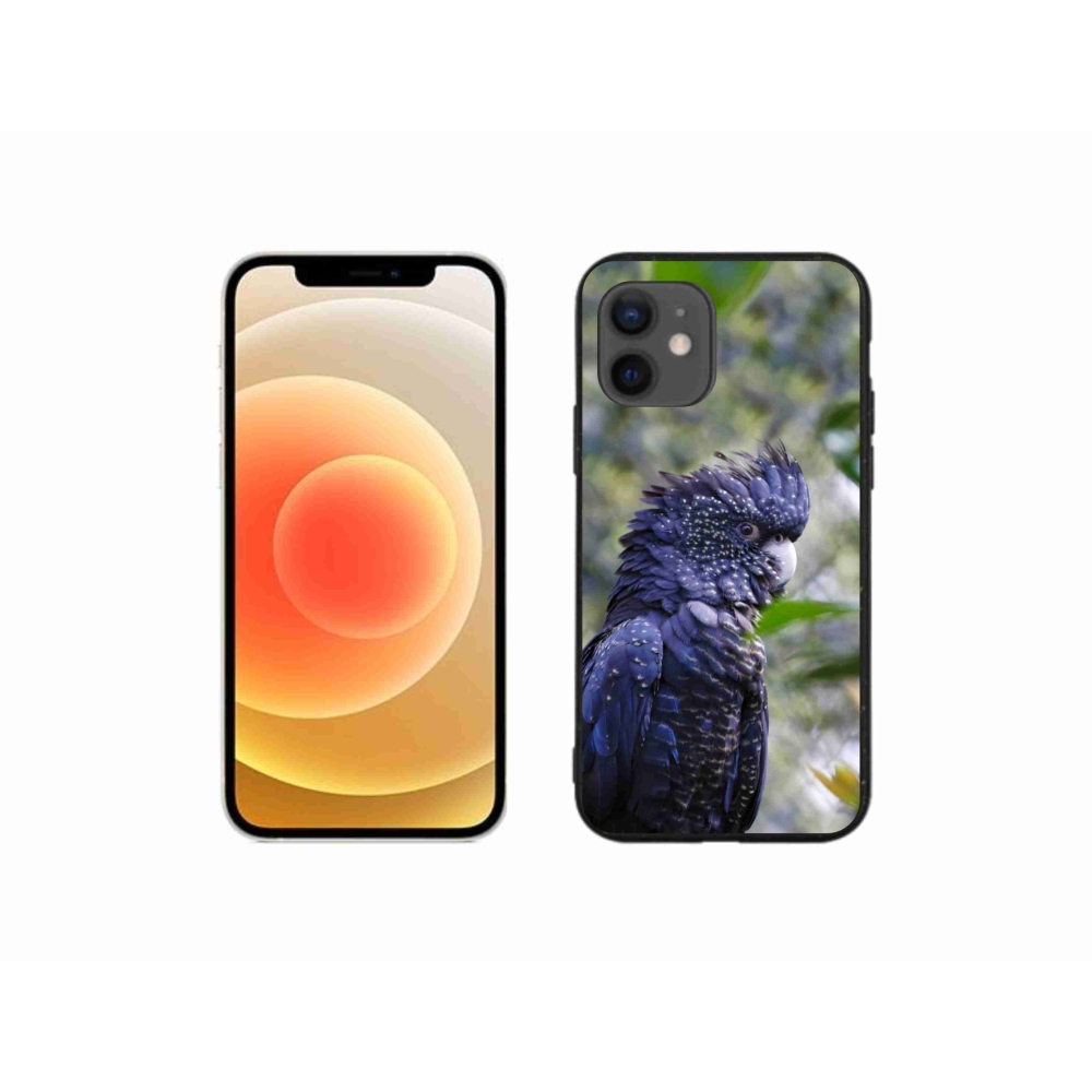 Gelový kryt mmCase na iPhone 12 Mini - papoušek kakadu černý
