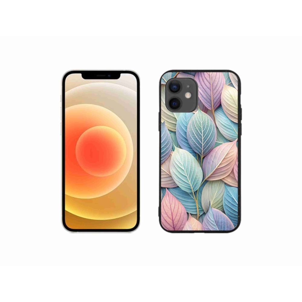 Gelový kryt mmCase na iPhone 12 Mini - pastelové listy