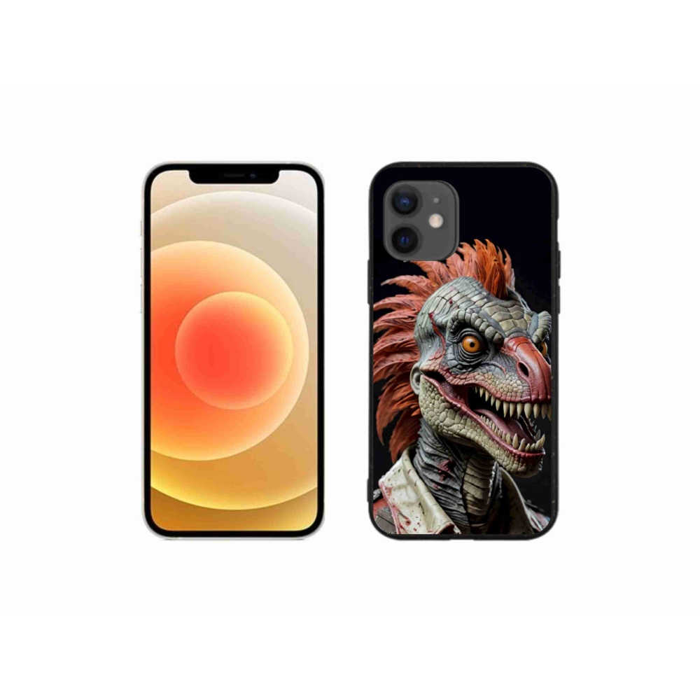 Gelový kryt mmCase na iPhone 12 Mini - punk dinosaurus