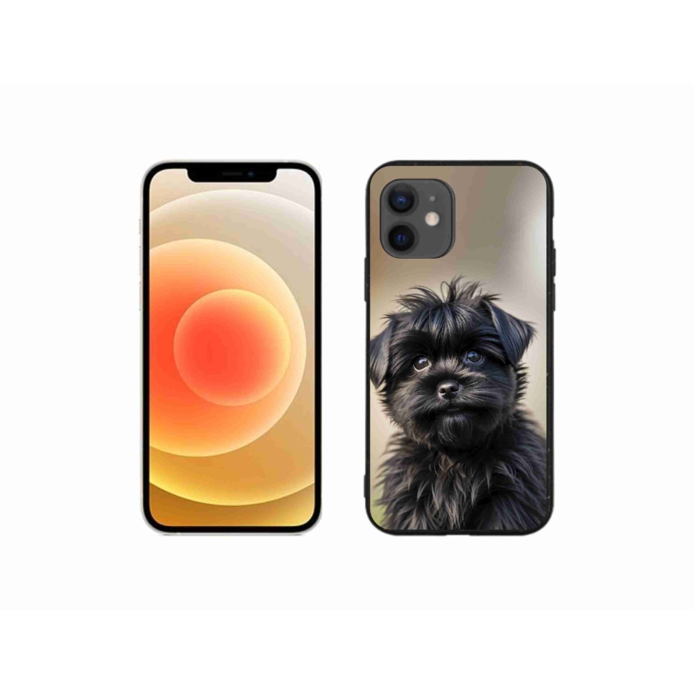 Gelový kryt mmCase na iPhone 12 Mini - roztomilý černý pejsek