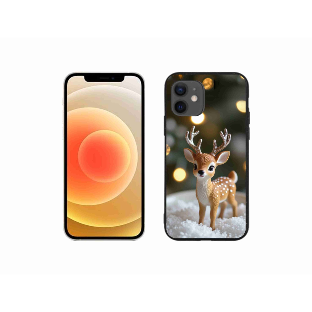 Gelový kryt mmCase na iPhone 12 Mini - roztomilý vánoční jelen