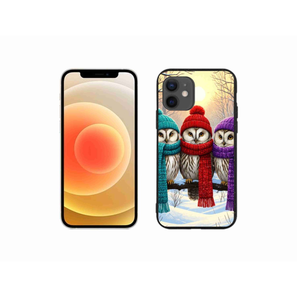 Gelový kryt mmCase na iPhone 12 Mini - soví přátelé