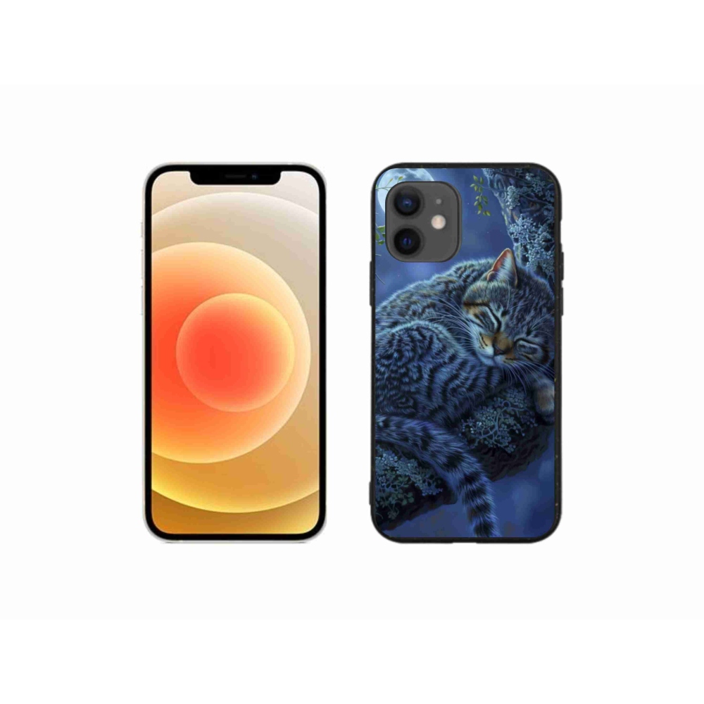 Gelový kryt mmCase na iPhone 12 Mini - spící kočka