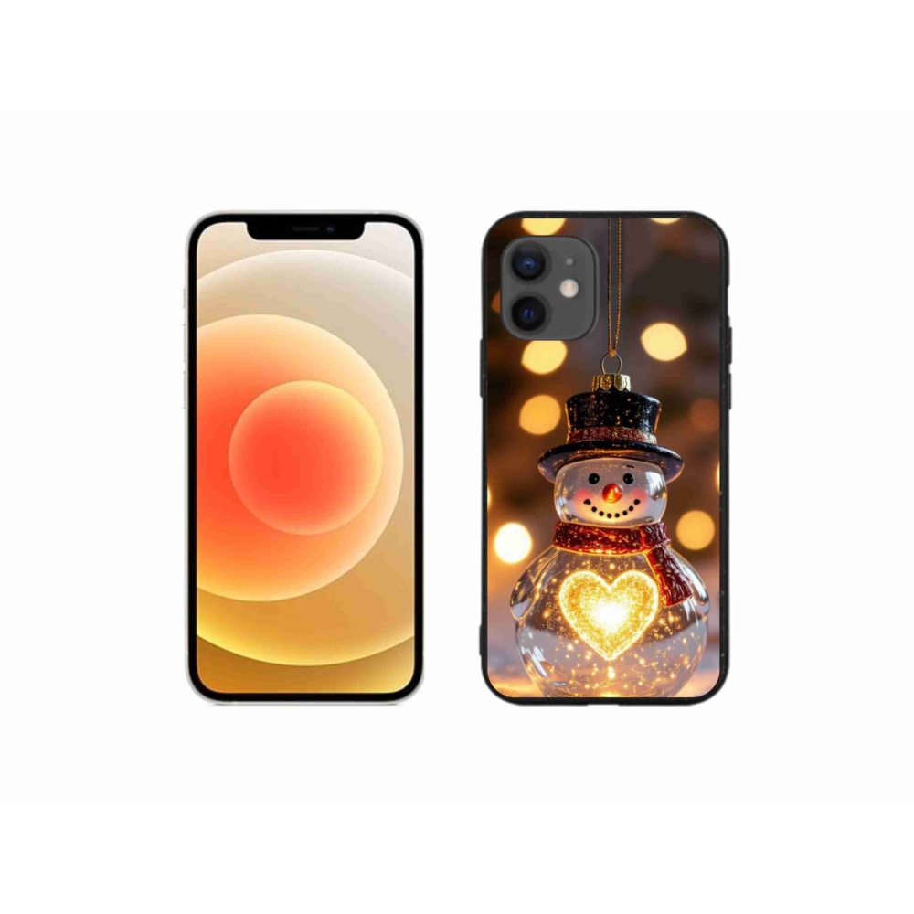 Gelový kryt mmCase na iPhone 12 Mini - svítící vánoční sněhulák