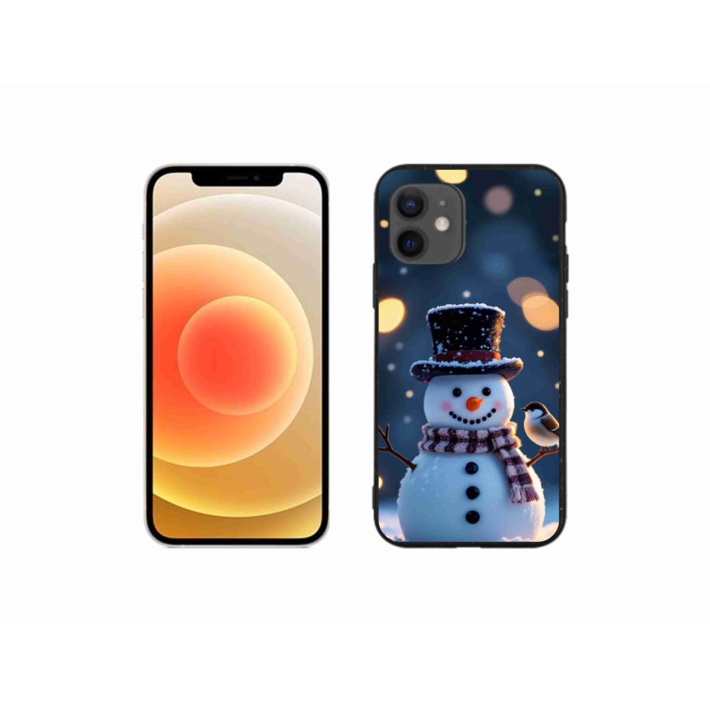 Gelový kryt mmCase na iPhone 12 Mini - vánoční sněhulák