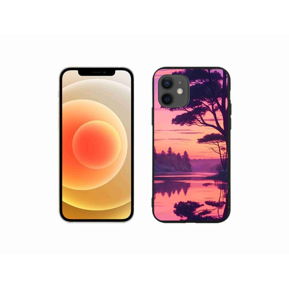 Gelový kryt mmCase na iPhone 12 Mini - západ slunce nad jezerem