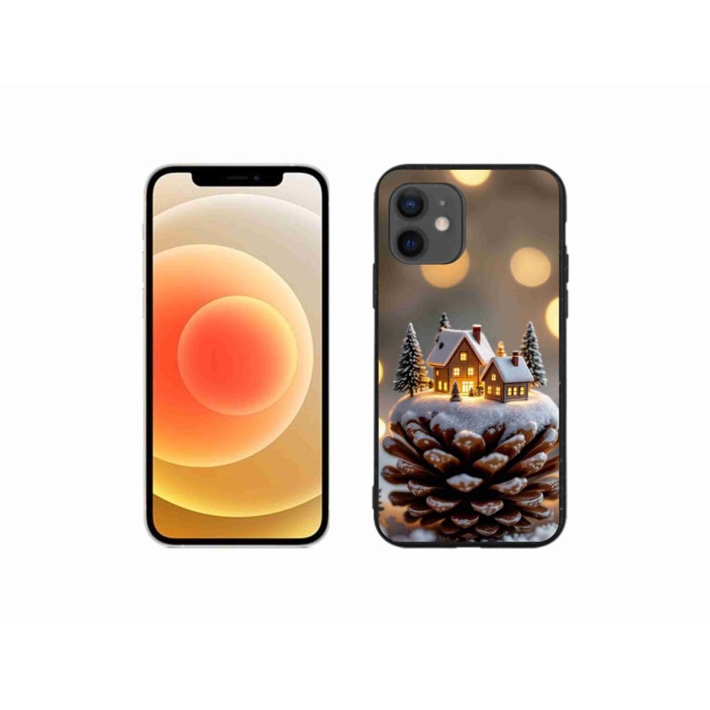 Gelový kryt mmCase na iPhone 12 Mini - zimní vesnička