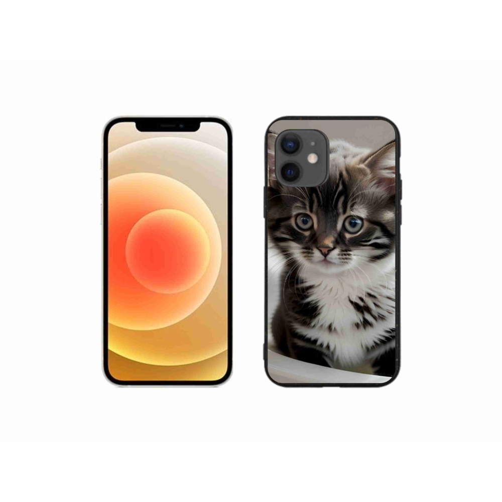Gelový kryt mmCase na iPhone 12 Mini - zvědavé kotě