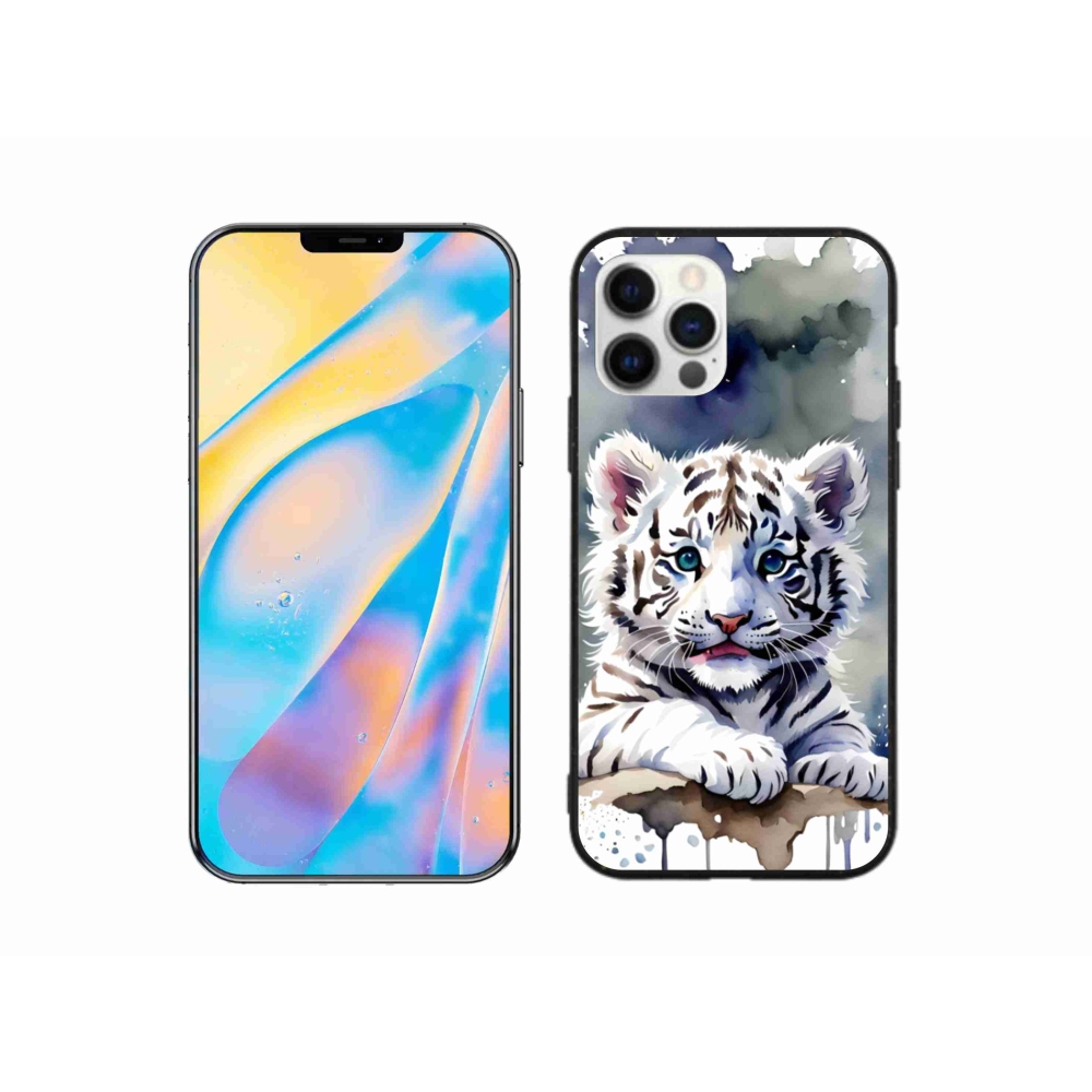 Gelový kryt mmCase na iPhone 12 - mládě bílého tygra