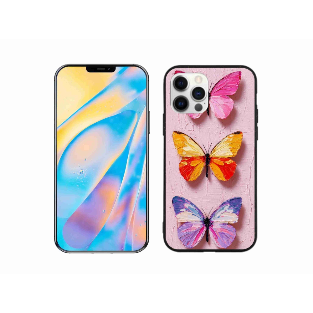 Gelový kryt mmCase na iPhone 12 - motýlí trojice