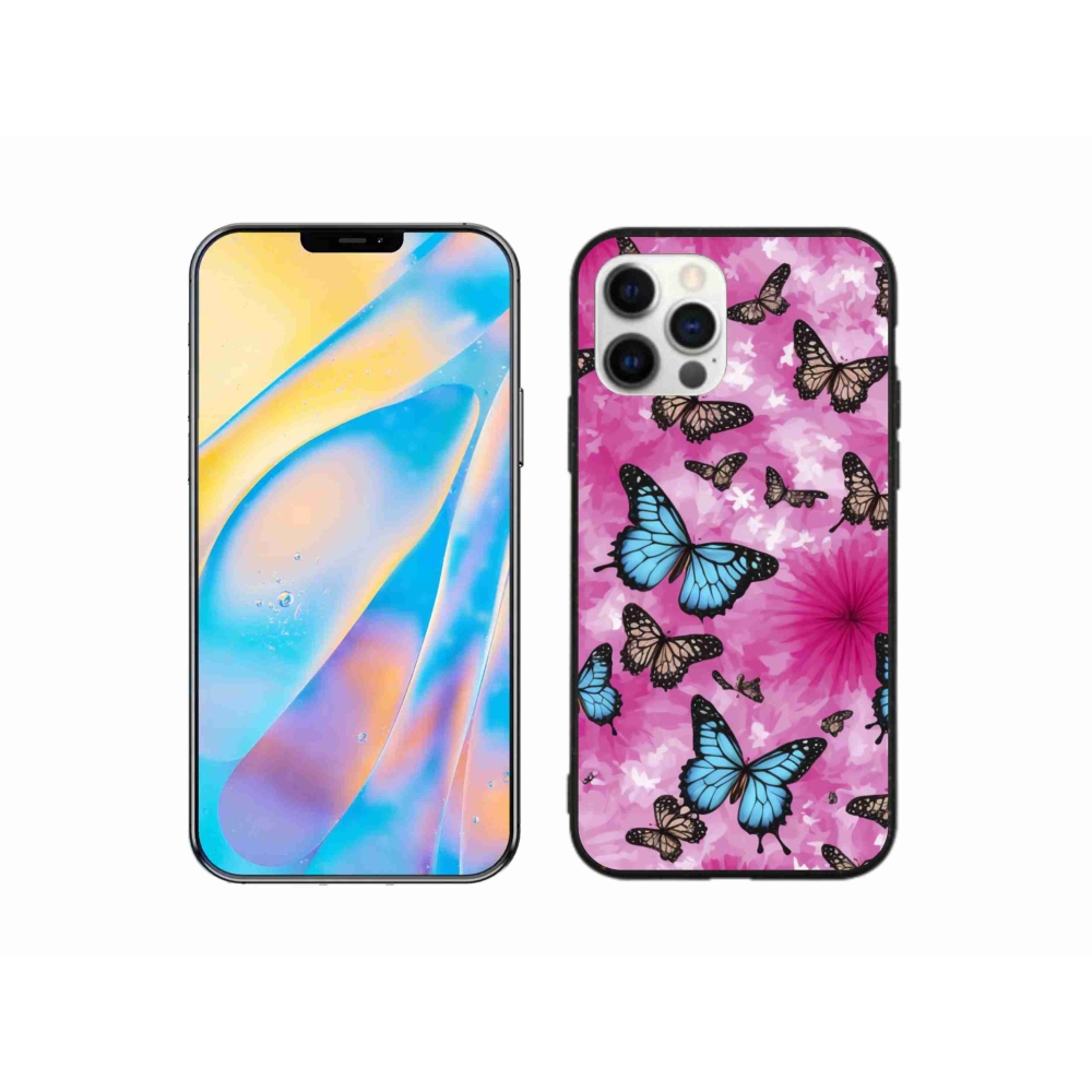 Gelový kryt mmCase na iPhone 12 - motýlí zahrada