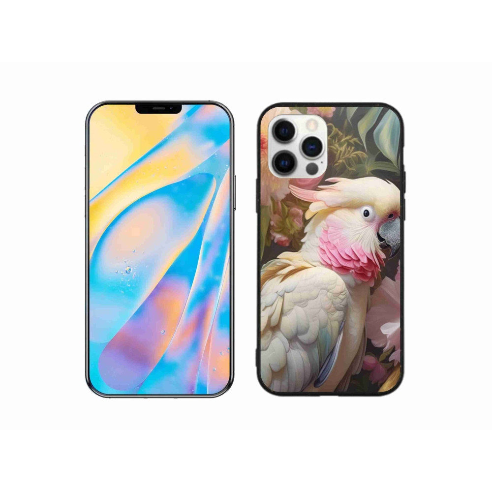 Gelový kryt mmCase na iPhone 12 - papoušek kakadu růžový 2