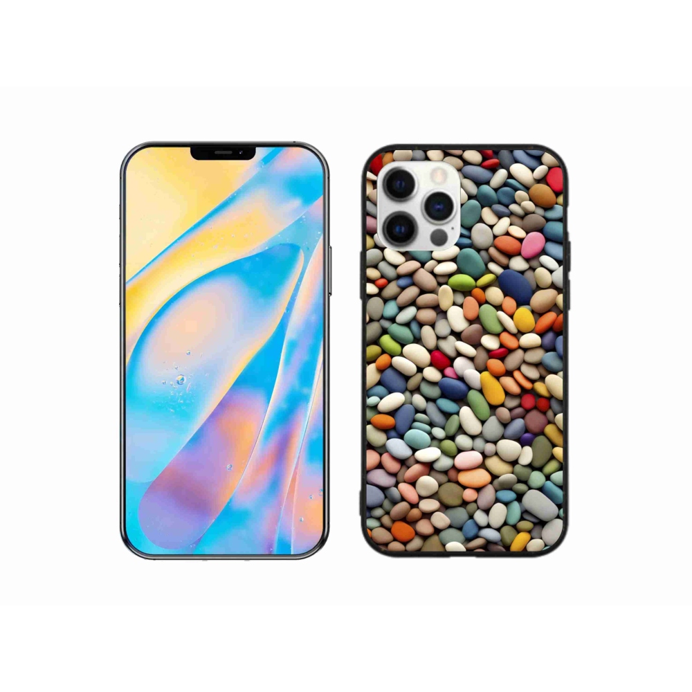 Gelový kryt mmCase na iPhone 12 Pro - barevné kamínky 2