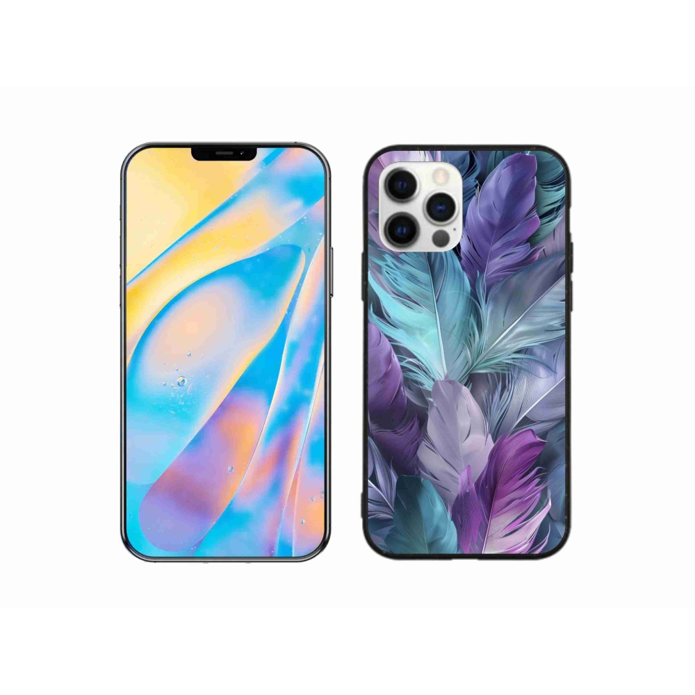 Gelový kryt mmCase na iPhone 12 Pro - barevné peří 2