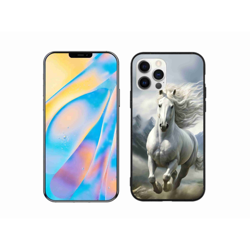 Gelový kryt mmCase na iPhone 12 Pro - běžící bílý kůň 3