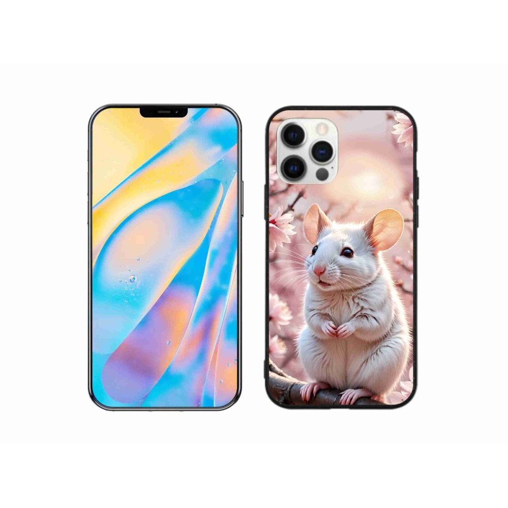 Gelový kryt mmCase na iPhone 12 Pro - bílá myš na větvi