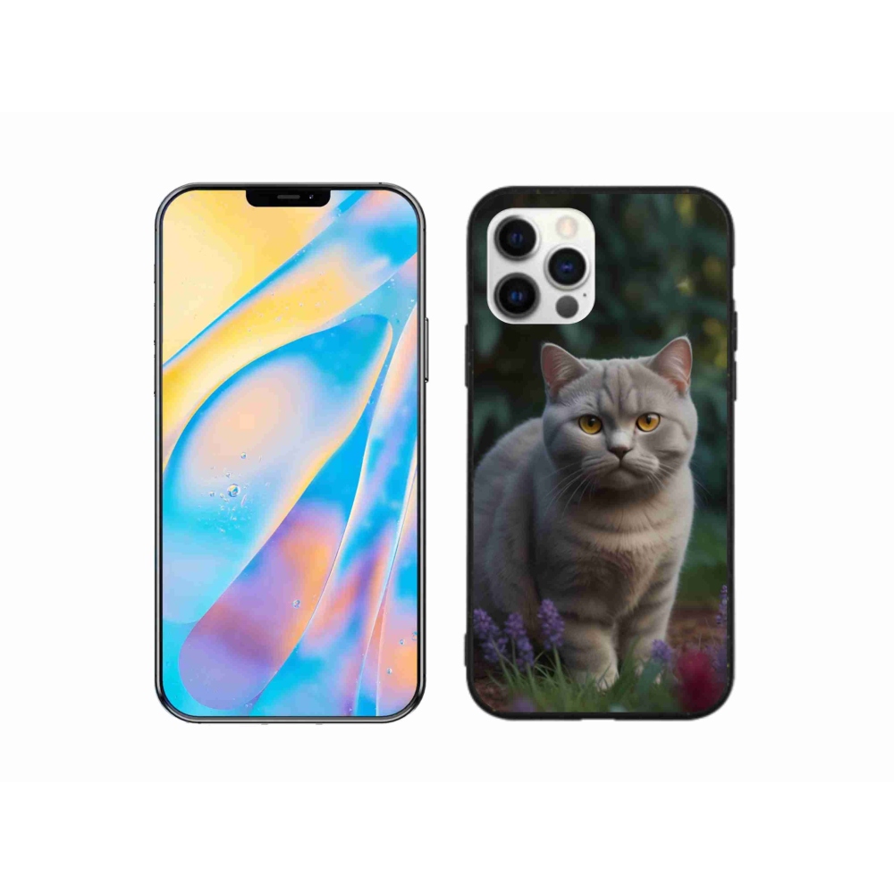 Gelový kryt mmCase na iPhone 12 Pro - britská kočka