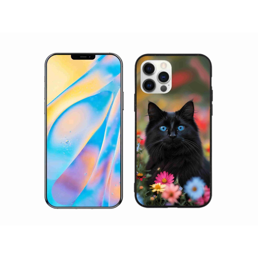 Gelový kryt mmCase na iPhone 12 Pro - černé kotě 4