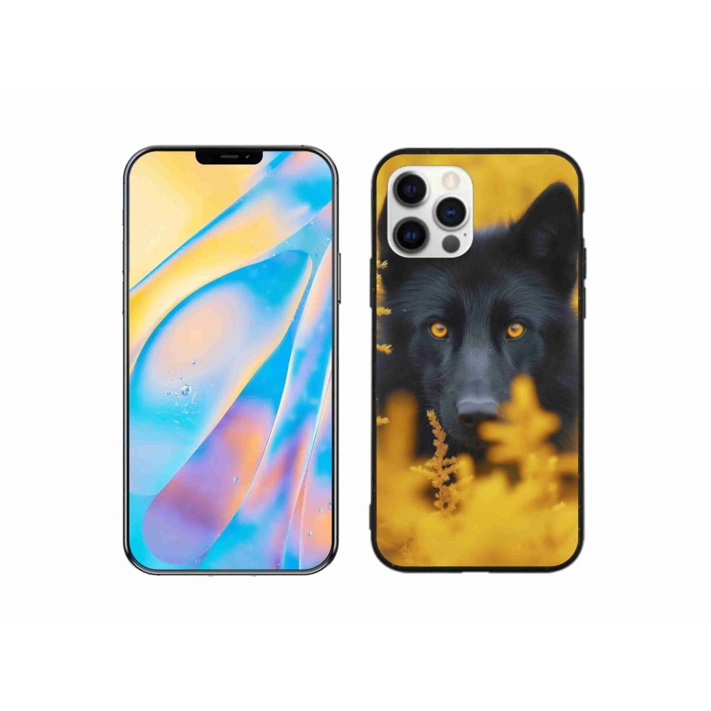 Gelový kryt mmCase na iPhone 12 Pro - černý vlk 2