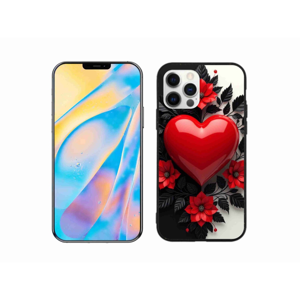 Gelový kryt mmCase na iPhone 12 Pro - červené srdce