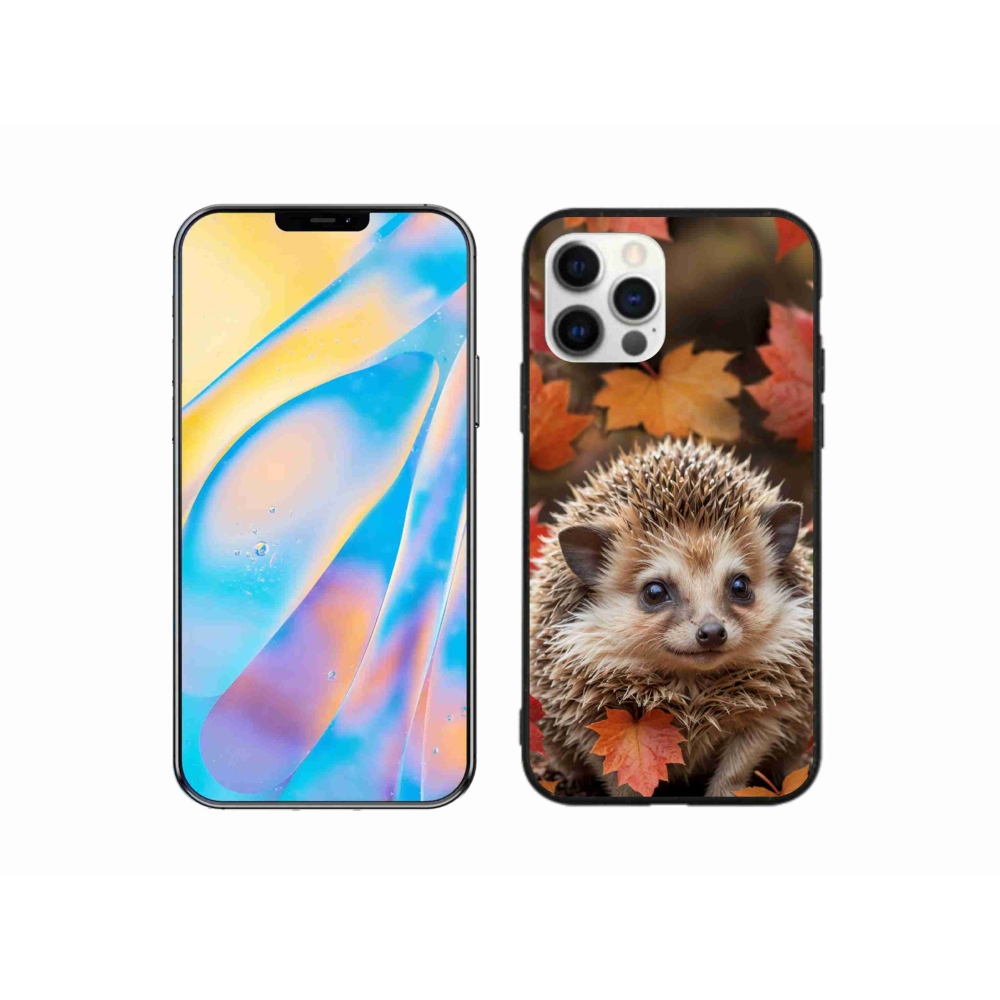 Gelový kryt mmCase na iPhone 12 Pro - ježek v listí