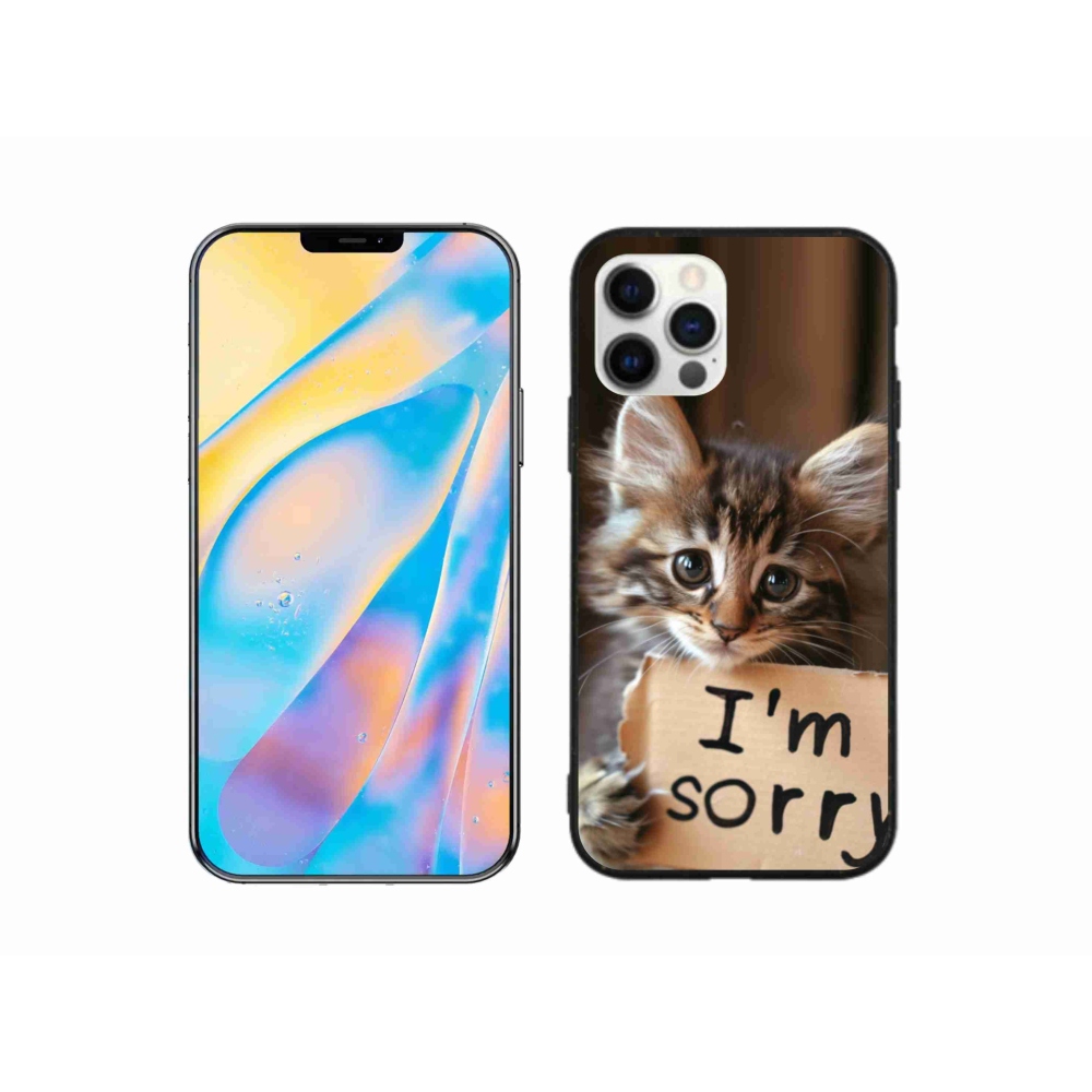 Gelový kryt mmCase na iPhone 12 Pro - kočíčí omluva