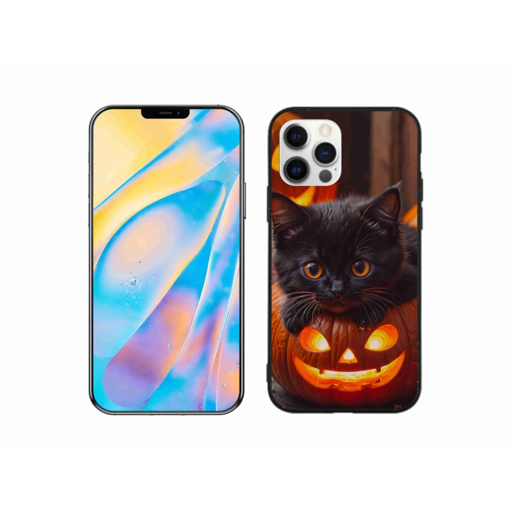 Gelový kryt mmCase na iPhone 12 Pro - kotě a dýně