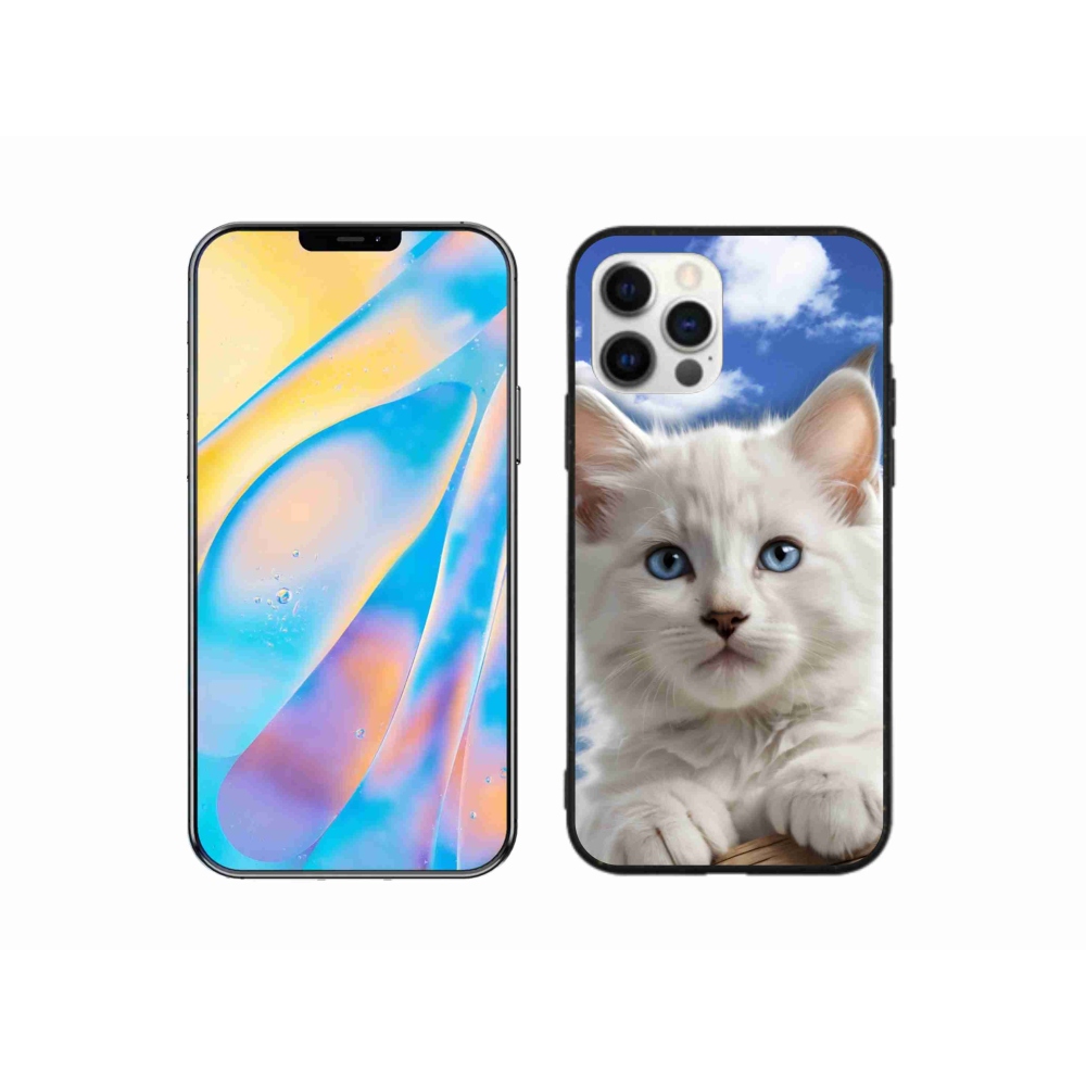 Gelový kryt mmCase na iPhone 12 Pro - kotě a oblaka