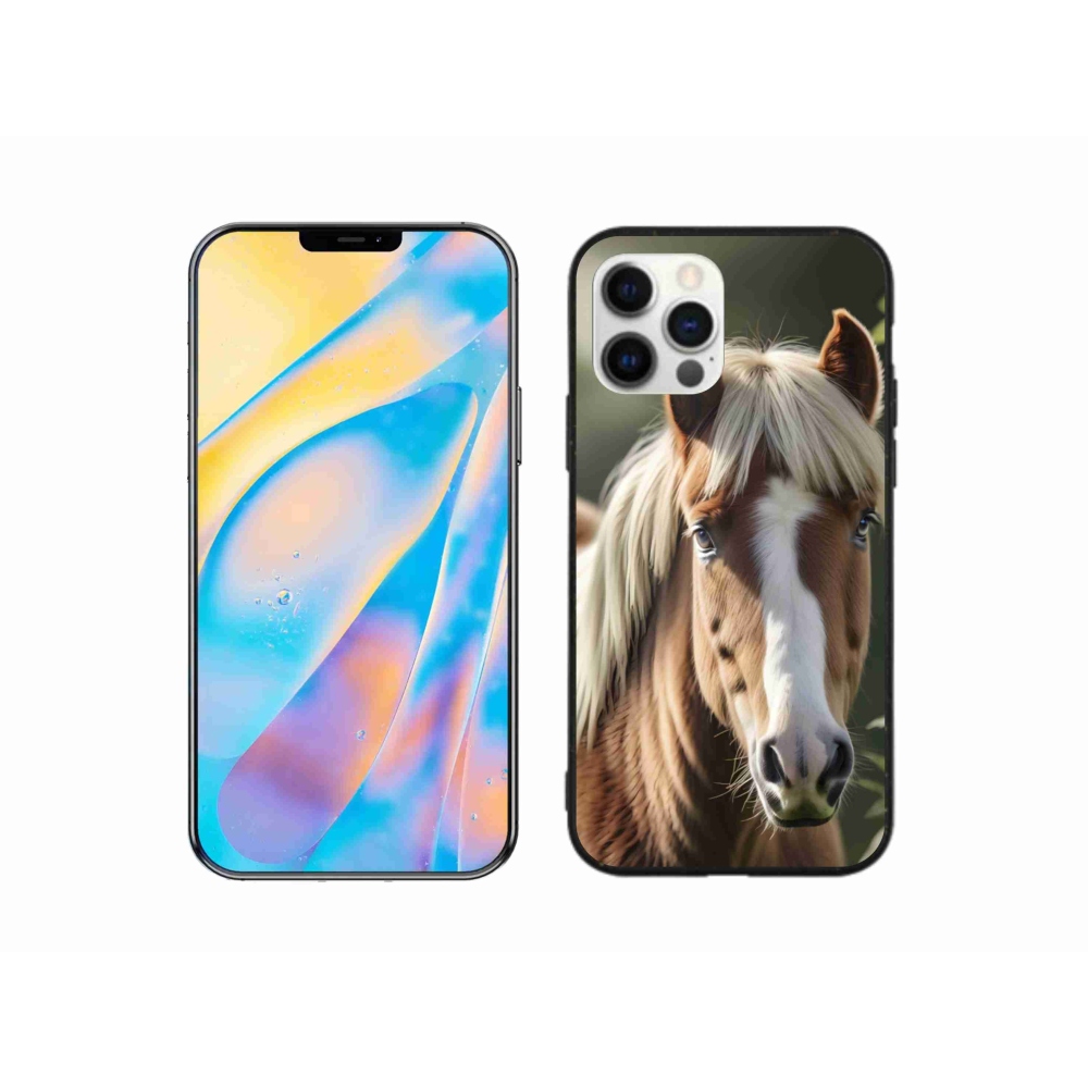Gelový kryt mmCase na iPhone 12 Pro - kůň se světlou hřívou