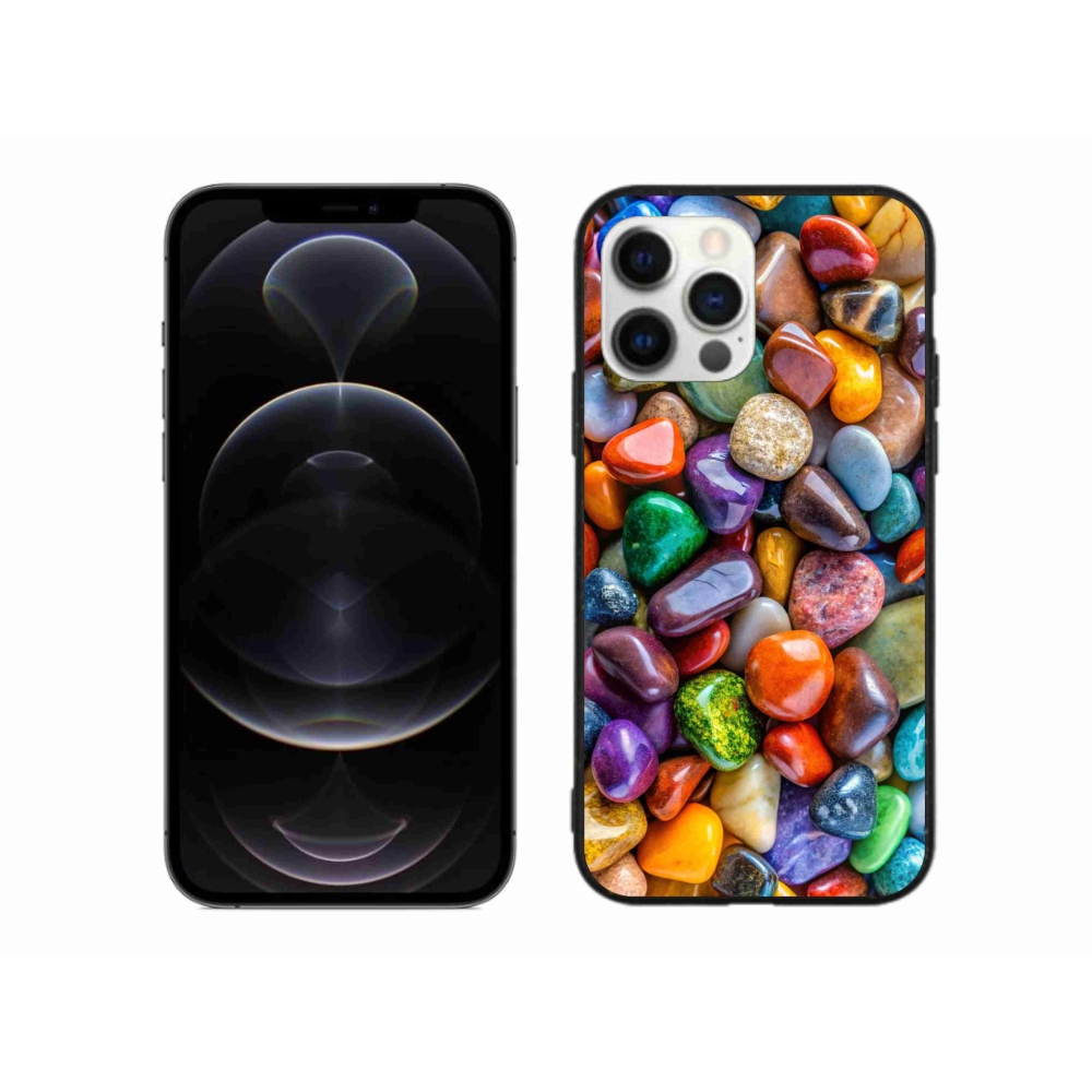 Gelový kryt mmCase na iPhone 12 Pro Max - barevné kamínky