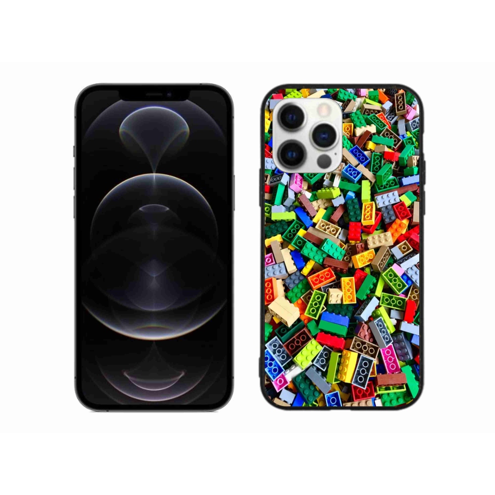 Gelový kryt mmCase na iPhone 12 Pro Max - barevné stavební kostky