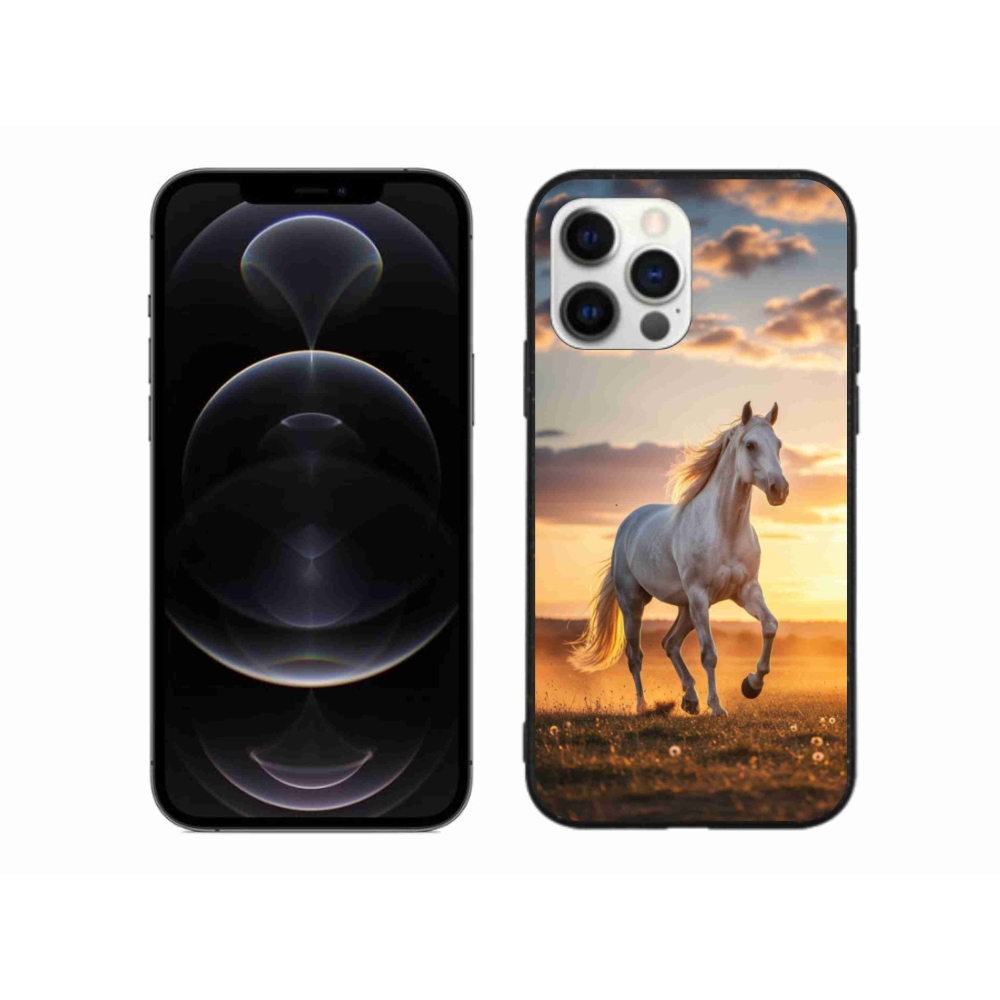 Gelový kryt mmCase na iPhone 12 Pro Max - běžící bílý kůň 2