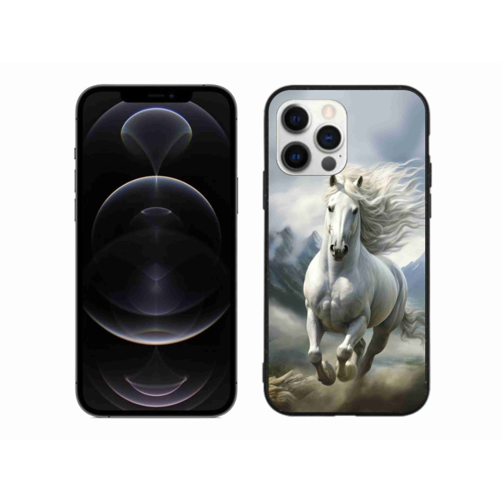Gelový kryt mmCase na iPhone 12 Pro Max - běžící bílý kůň 3
