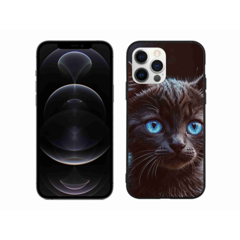 Gelový kryt mmCase na iPhone 12 Pro Max - černé kotě 2