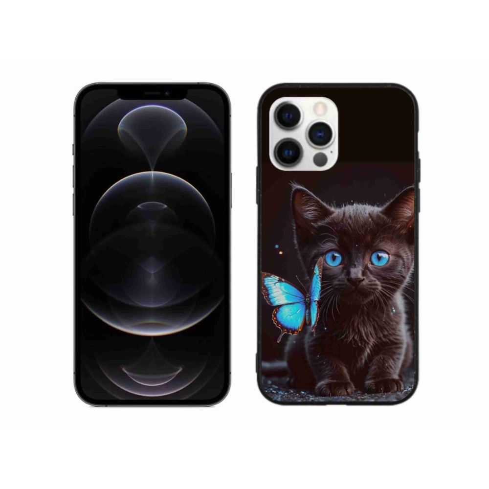 Gelový kryt mmCase na iPhone 12 Pro Max - černé kotě 3