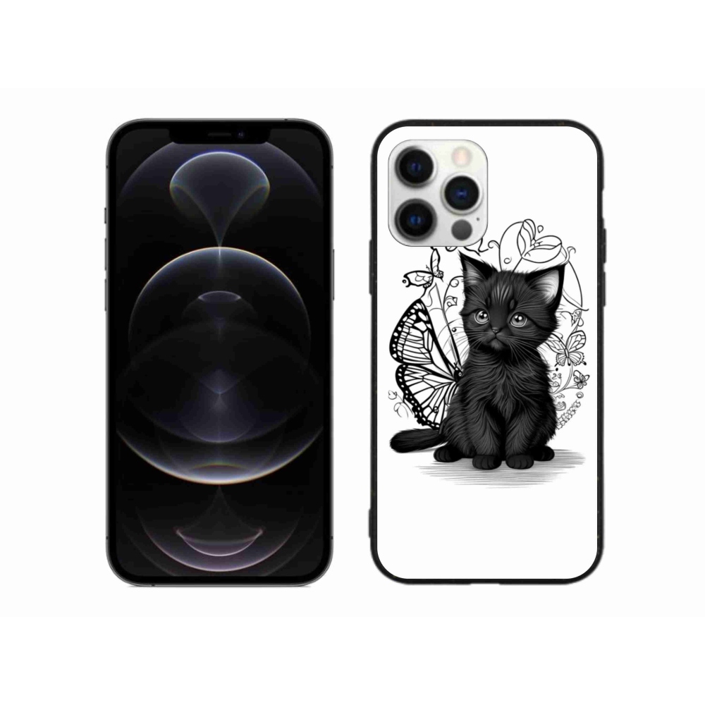 Gelový kryt mmCase na iPhone 12 Pro Max - černé kotě